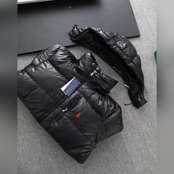 Polo Ralph Lauren Black Detachable Hood Puffer Jacket - Picture 7 of 8